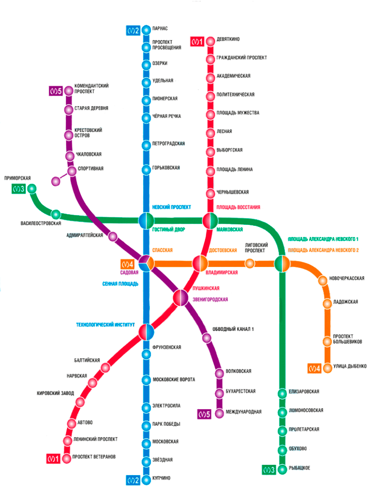 карта метро СПб